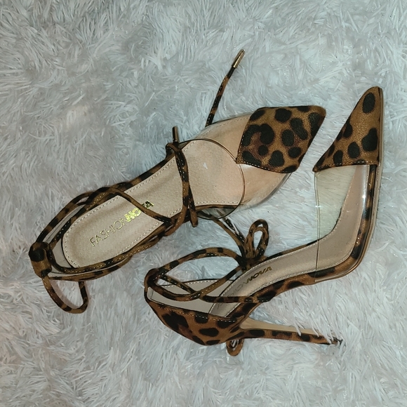 Fashion Nova Shoes - Animal print stiletto shoes new with tags by fashion Nova size 6